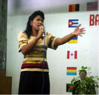Elvie speaking from the BLC stage