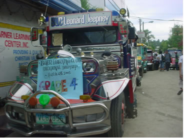 Jeepney Busses in a row.